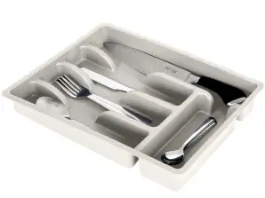 Cutlery organizer utensils drawer insert grey 36x25 5x6 cm