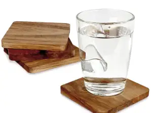 Sada dřevěných držáků nápojů 4 ks. 10x10 cm