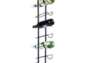 Wine rack metal black 6 bottles 27x13x84 5 cm
