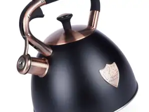 Kettle with whistle steel black 3 l
