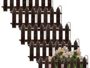 Palisade garden fence edging brown set 10pcs. 200 cm 20x15 cm
