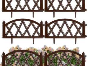 Recinzione da giardino in palizzata bordo marrone set di 6 pz. 50x30 cm