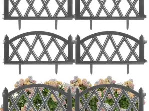 Палисада градинска ограда графитен бордюр комплект от 6 бр. 50x30 см