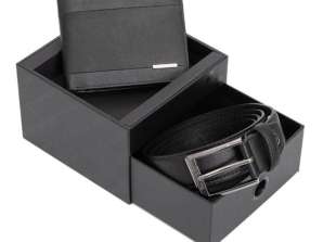 Pierre Cardin Sets de regalo de cuero para hombre, cartera y cinturón.