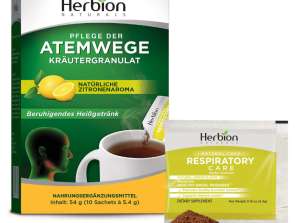 Гранули Herbion Naturals Respiratory Care з натуральним лимонним смаком, 10 пакетиків - Допомагає полегшити симптоми застуди та грипу, сприяє здоров'ю дихальних шляхів