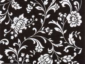 20 Servietten / Napins 24 x 24 cm   Arabesque Black black white   Christmas