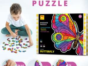 Wooden puzzle with creative details. BUTTERFLY. 52 pcs 30*25 cm