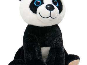 Panda avec peluche yeux pailletés 25 cm