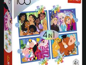 100 Jahre Disney / Disneys lustige Welt   4 in 1 Puzzle 35  48  54  70 Teile