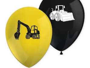 Construction Vehicles Latex Balloons 2 Assorted
