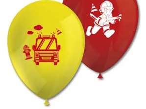 Fire brigade 8 balloons 2 assorted