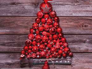 20 ubrousků 33 x 33 cm Červený vánoční stromeček