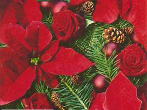 20 Servietten / Napins 33 x 33 cm   Poinsettia with Fir   Christmas