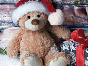 20 ubrousků / špendlíků 33 x 33 cm Vánoční medvídek s dárkem Vánoce