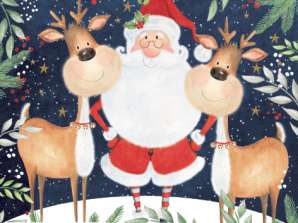 20 Servietten / Napins 33 x 33 cm   Santa & Funny Reindeers   Christmas