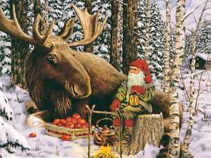20 peçete 33 x 33 cm Nisse ile Moose Christmas