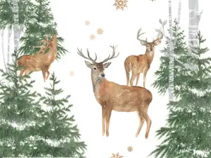 20 Servietten / Napins 33 x 33 cm   En Forêt d'Hiver   Christmas