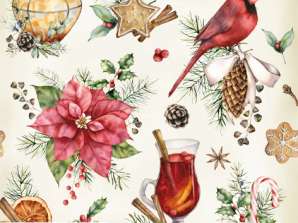 20 Servietten / Napins 33 x 33 cm   Mulled Wine & Gingerbread   Christmas