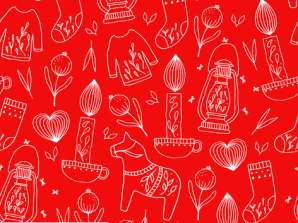 20 servetėlių / servetėlių 33 x 33 cm Rolige Vinterikoner raudonos Kalėdos
