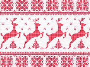 20 servietter 24 x 24 cm Hjort med trær rød jul