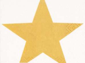 20 servietter 24 x 24 cm Bright Star guld jul