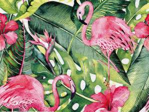 20 servietter 33 x 33 cm Flamingo & Hibiscus hver dag
