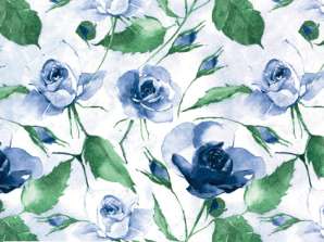 20 servetėlių 33 x 33 cm Miltelinės rožės mėlynos Kasdien