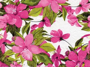 20 χαρτοπετσέτες 24 x 24 cm Ανθισμένο Clematis ροζ Καθημερινά