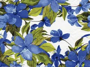 20 servetten 33 x 33 cm Bloeiende Clematis blauw Everyday