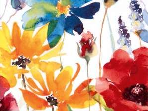 20 obrúskov 33 x 33 cm Flores Rojas y Amarillas Everyday