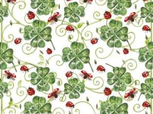 20 napkins 24 x 24 cm Clover & Ladybugs Everyday