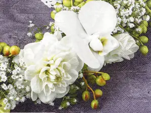 20 napkins 33 x 33 cm Corona de Flores Blancas Everyday