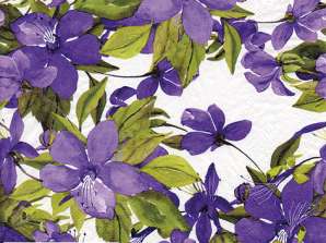 20 servietter 24 x 24 cm Blomstrende Clematis lilla Hver dag