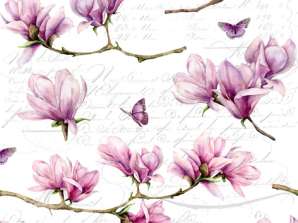 20 Servietten / Napins 33 x 33 cm   Magnolia & Butterfly   Spring 2024