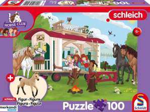 Schleich Horse Club Foc de tabără la caravană 100 piese Figurină Hanoverian Foal Puzzle
