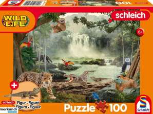 Schleich Wild Life In The Rainforest 100 piese Figura Crocodil Boy Puzzle