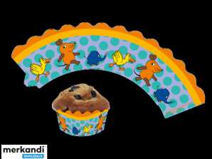 DIE MAUS   12 Deko Banderolen für Muffins und Cupcakes