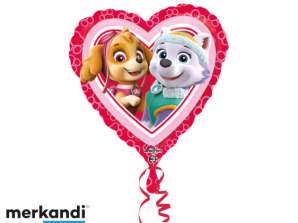 Paw Patrol Foil Balloon Skye and Everest Heart