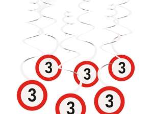 Konstrukcija 6 dekoratyvinės spiralės su skaičių lipdukais