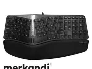 Ergonomic keyboard Delux GM901U Hub grey