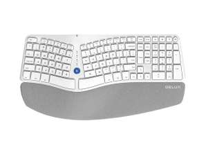 Ergonomisk trådløst tastatur Delux GM901D BT 2.4G hvit