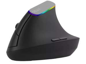 Delux M618C 2.4G 1600DPI RGB bezdrôtová vertikálna myš čierna