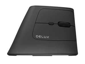 Delux MV6 DB BT 2.4G Mouse Verticale Senza Fili Nero