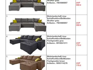 Sofa, corner sofa, beds, couch, direct goods, complete goods with defects