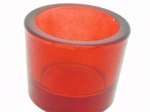 Tealight Holder Red Glass 60mm