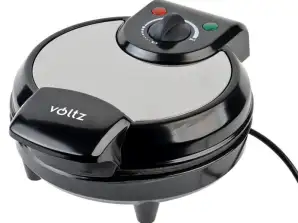 Macchina per waffle Voltz V51442GA, 1300W, 5 tasche a forma di cuore, Termostato, Inox/Nero