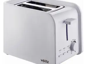 Torradeira Voltz V51440E, 750W, 2 fatias, 7 níveis, Tabuleiro de migalhas, Branco