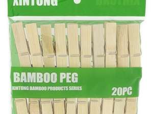 Bambusklammern - Packung mit 20 Stück - 6,1x1,1cm