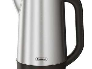 Electric Kettle Rosberg R51230O, 2200W, 2 liters, Automatic Shut-off, Stainless Steel/Black