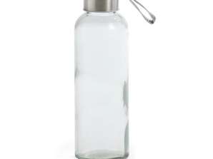 Duurzame glazen fles van 420 ml met roestvrijstalen INOX-deksel voor hydratatie onderweg